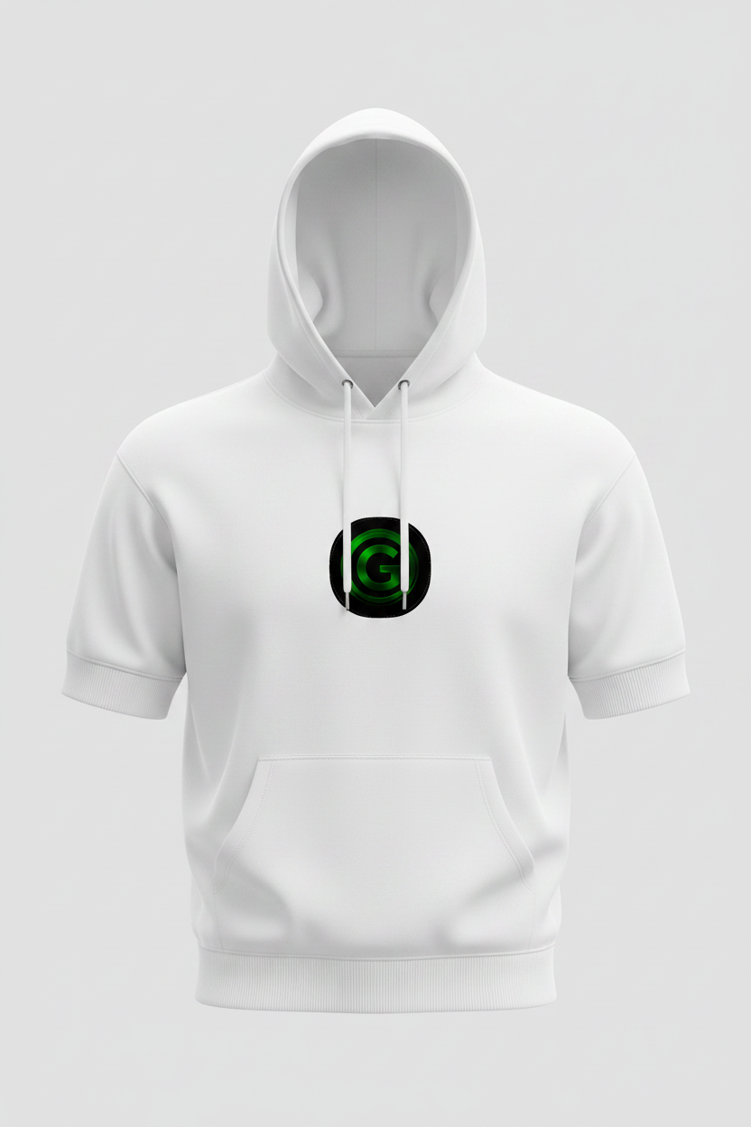 GTribe Green G White Short Sleeve Hoodie